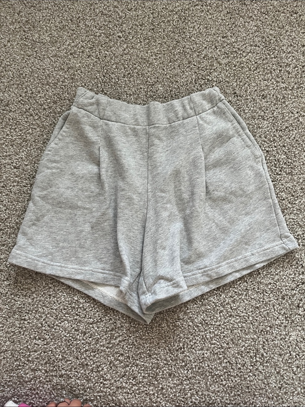 Aerie Light Gray Fleece High Rise Shorts Size XS